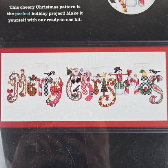 Artiste "Merry Christmas" Counted Cross Stich Kit NWT Fun Hobby Activity Crafts - Picture 2 of 9